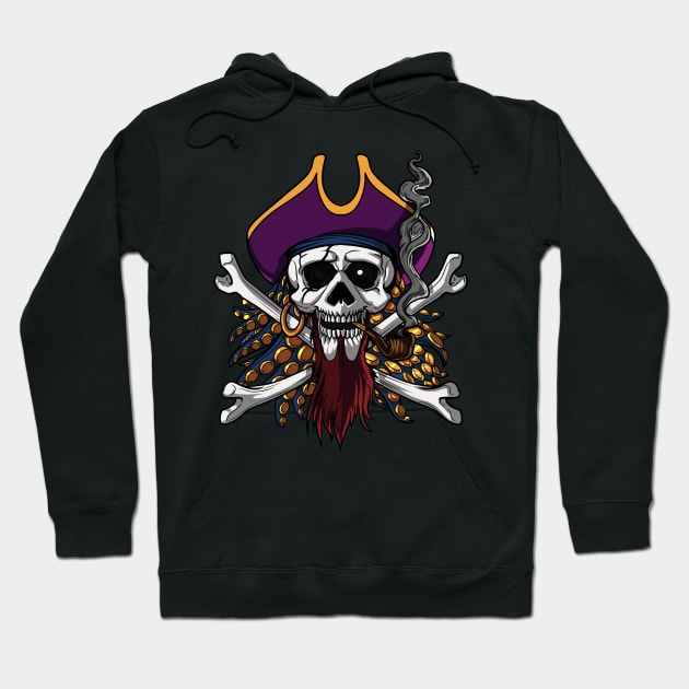 Pirate Skull Crossbones Hoodie by underheaven